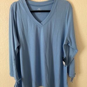 Avenue Blue 3/4 Sleeve Relaxed Tunic